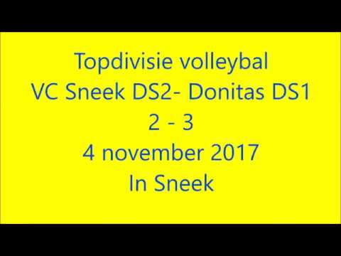 Topvolleybal wedstrijd VC Sneek DS2 tegen OBEG Donitas DS1 op 4 november 2017
