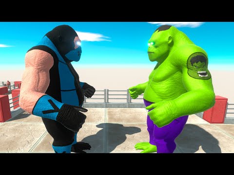 ⚡ SUBZERO Goro The Giant vs HALK Goro The Giant DEATH RUN - 🦖 Animal Revolt Battle Simulator 🦕