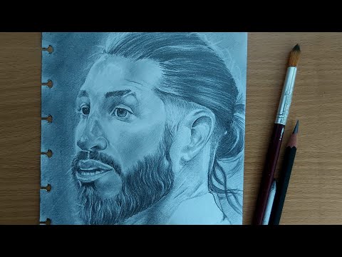 DRAWING SERGIO RAMOS🤩⚽️|| I HAVE DONE THIS IN 5 HOURS/رسم سيرجيو راموس/DIBUJANDO SERGIO RAMOS#2