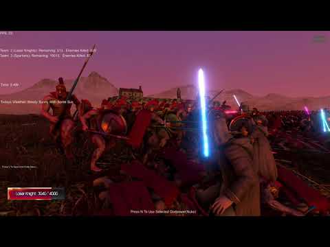 Jedi (laser knights) vs 20000 Spartans | Ultimate Epic Battle Simulator