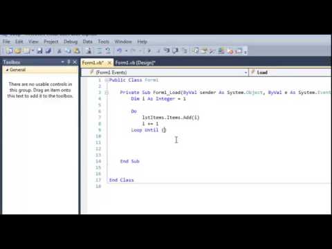 Video2 Do Until Loop Tutorial Using A List Box Vb Net Algorithm