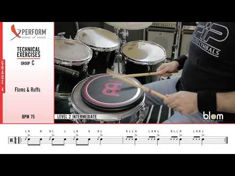 Drums technical exercises - Level 2 - Grade 4 - Group C - Batteria (RSL Awards, Rockschool)