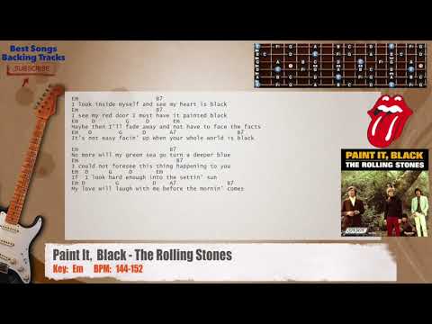🎸 Paint It, Black - The Rolling Stones Guitar Backing Track with chords and lyrics