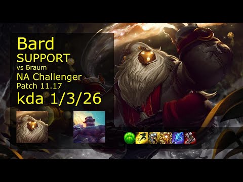 Bard Support & Caitlyn vs Braum & Ezreal - NA Challenger 1/3/26 Patch 11.17 Gameplay