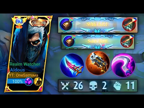 ALDOUS BEST MAXIMUN FULL STACK DAMAGE BUILD 2X SAVAGE🔥 | ALDOUS BEST BUILD 2023