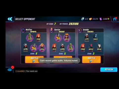 Arena - Auto Attack Offense against 356k Team - Marvel Strike Force