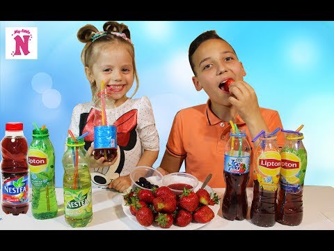 ОБЫЧНАЯ ЕДА против Холодного ЧАЯ Челлендж Что вкуснее Real Food vs Ice Tea Challenge
