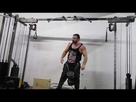 Fat guy does 270 lbs one finger pull up (middle fingers)