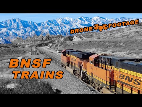 BNSF Freight Train Spotting : DJI Mavic Air 2 Drone Footage
