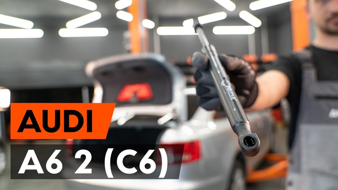 Kaip pakeisti Audi A6 4F2 bagažinės amortizatorių - keitimo instrukcija
