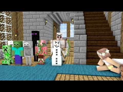 Monster School   Ice sculpting & Love potion   Minecraft animation