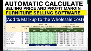 how to calculate selling price from cost and margin in excel