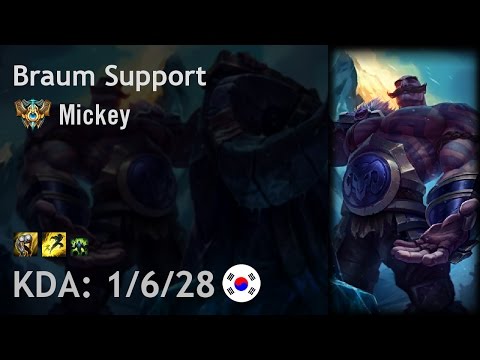 Braum Support vs Thresh - Mickey - KR Challenger Patch 7.2