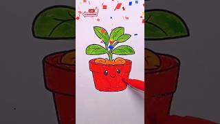 🌿 Cute Plant in a Vase Coloring Art | Relaxing & Fun Coloring for All Ages 🎨#CutePlant #kawaiiart