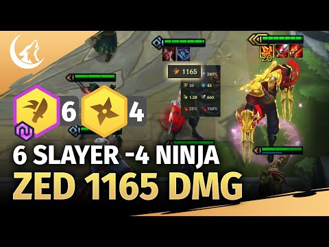 6 Slayer - 4 Ninja Zed 3 star 1165 Damage | TFT set 4.5 | MoonWoft Tactics