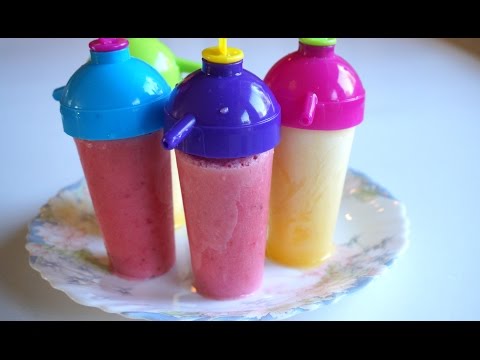 Strawberry Orange Yogurt Fruits Jello Popsicles tips DIY - Ice lolly block - Homemade ice cream