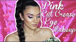 Pink Half Cut Crease Eye Makeup Tutorial | Modern Renaissance, Colourpop, Kat Von D