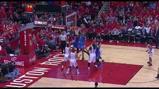 Westbrook BLOCKS his own teammate's Shot to get the rebound