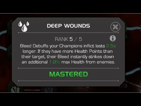 NEW MASTERY SET UP TO END 2019: Max Parry, Deep Wounds & Full Suicides
