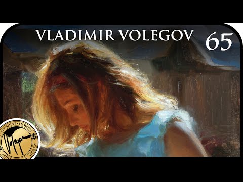Girl in turquoise dress oil painting time lapse by Vladimir Volegov