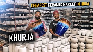 सबसे सस्ता Ceramic Market Khurja || Ceramic Pots & Planters Wholesale/Retail || Garden Decor Items