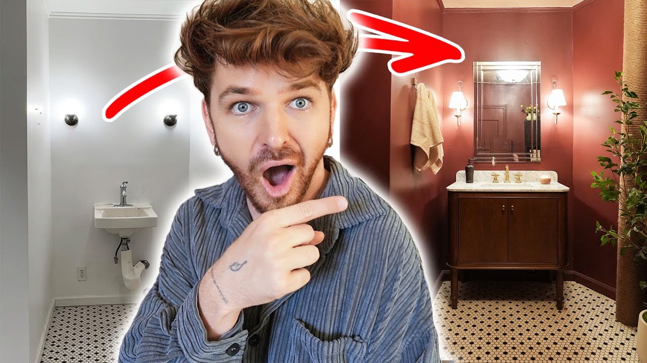 You Won't Believe This Tiny Bathroom Makeover! *Basic to BOLD*
