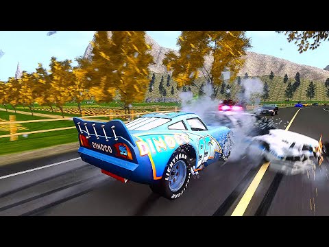 Crazy Dinoco McQueen Crashes - GTA 4 Real Car Crashes Ep.42