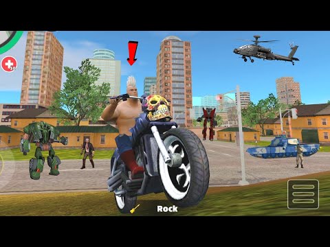 Rope Hero: Vice Town (Rope Wrestler Drive Fire Skull Bike) Rope Hero Huge Bike - Android Gameplay HD