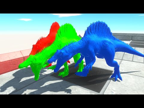 RED BLUE GREEN SPINO DEATH RUN - Animal Revolt Battle Simulator