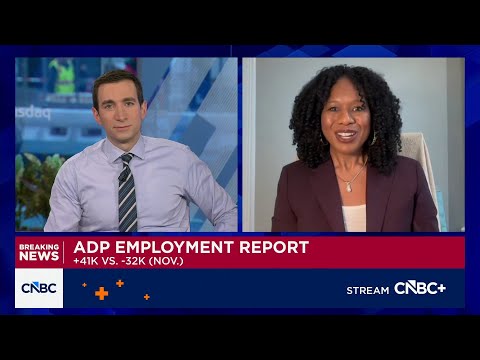 Private payrolls rose 41,000 in December, slightly below expectations, ADP says