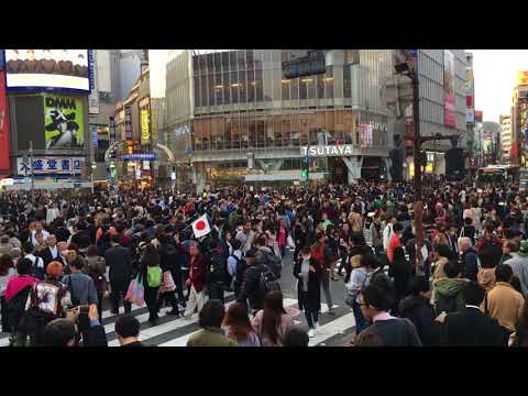 Tokyo Shibuya crossing during rush hour