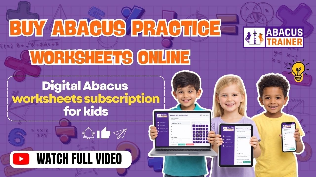 Buy Abacus Practice worksheets online | Digital Abacus worksheets subscription for kids