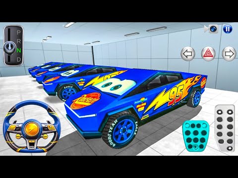 New Tesla Cybertruck McQueen Cars Stuck at Supercar Store - 3D Driving Class 2026 - 3D Car game