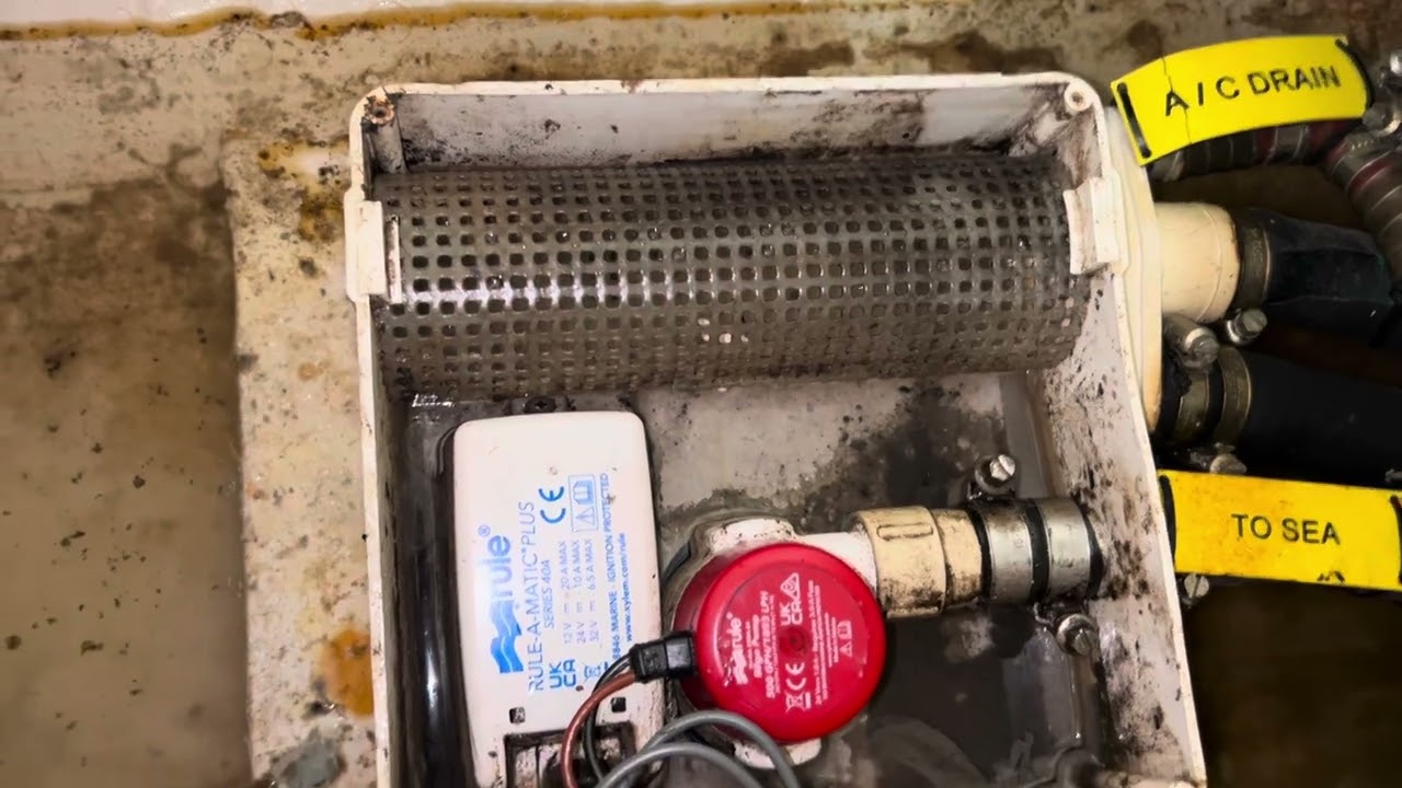 Azimut 70 Crew Cabin Shower Sump / Clogged line To Sea