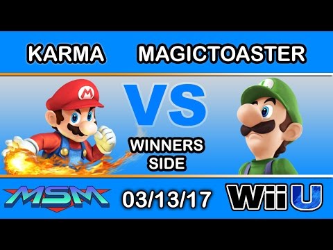 MSM 89 - Karma (Mario) Vs. MagicToaster (Luigi, ZSS) Winners Side - Smash Wii U