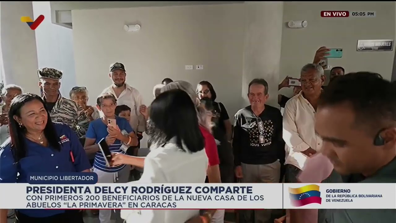 Delcy Rodríguez en Casa de Abuelos La Primavera en Caracas: Comparte con 200 primeros beneficiarios