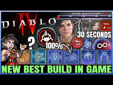 Diablo 4 - New Best HIGHEST DAMAGE IMMORTAL Sorcerer Endgame Build - Easy Early Duriel & T100 Guide!