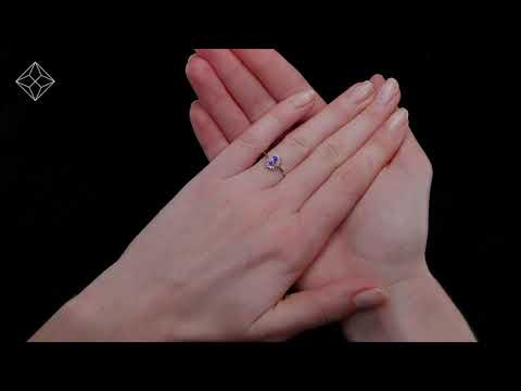 Tanzanite 5 x 3mm And Diamond 9K Gold Ring A4323 -  A4323