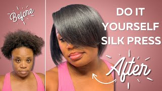 How to Straighten Your Natural Hair at Home | Straight, Shiny & Bouncy Results!