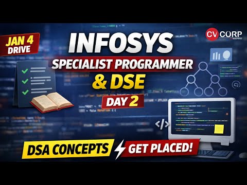 Infosys | Specialist Programmer & DSE | DSA Concepts Explained | Day -2 | #cvcorp