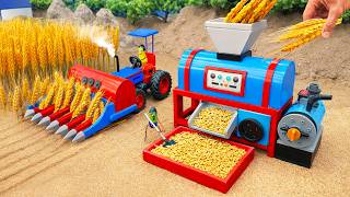TOP Most Creative DIY Rice Threshing Machine | Havesting Rice Fields | HP Mini DIY Tractor