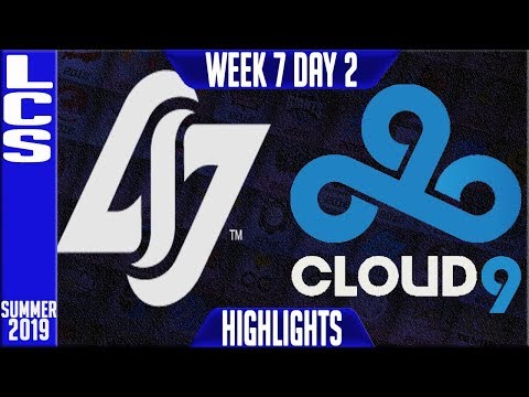 CLG vs C9 Highlights | LCS Summer 2019 Week 7 Day 2 | Counter Logic Gaming vs Cloud9