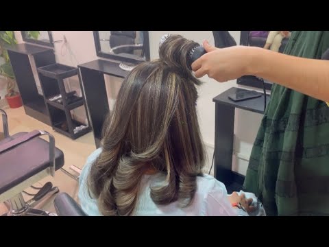 Ash blonde highlights | blowdry | hair Transformation