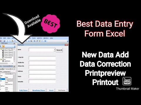 Create Data Entry Form with Printpreview and Print out using excel UserForm || Excel vba Trick