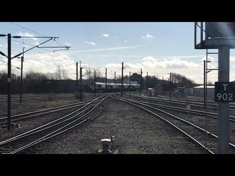 66540+66532+66547+66526 leaves Darlington working the 0E55 Millerhill S.S. to Leeds Balm Rd