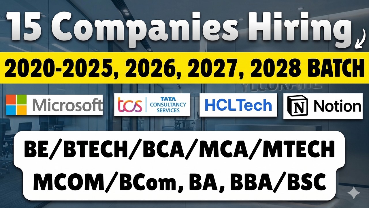 🔥OFF-Campus 15 Companies Biggest Hiring | Off-Campus Drive 2020-2025, 2026, 2027, 2028 BATCH