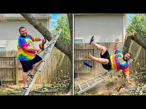 Idiots With Chainsaws: Tree Cutting Fails | Tree Falling on House #22