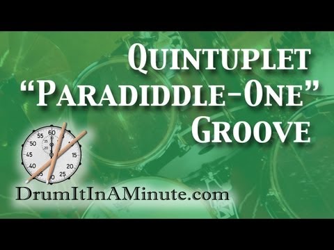 Quintuplet "paradiddle-one" groove - drumset lesson - Drum It In A Minute