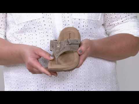 Earth Origins Leather Adjustable Thong Sandals - Sara on QVC