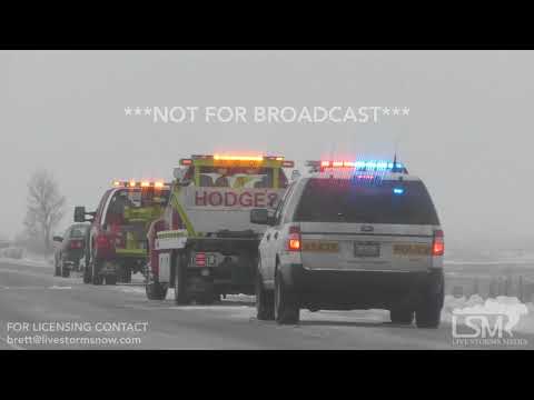 01-22-19 Galesburg/Woodhull Illinois I-74  Vehicles and Trucks Flipped and Slid off Road